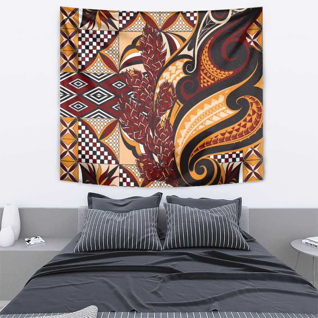 Vintage Samoa Siapo Tapestry With Teuila Torch Ginger LT9 - Polynesian Pride