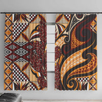 Vintage Samoa Siapo Window Curtain With Teuila Torch Ginger LT9 With Hooks Art - Polynesian Pride