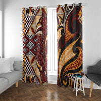 Vintage Samoa Siapo Window Curtain With Teuila Torch Ginger LT9 With Grommets Art - Polynesian Pride