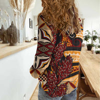 Vintage Samoa Siapo Women Casual Shirt With Teuila Torch Ginger LT9 - Polynesian Pride