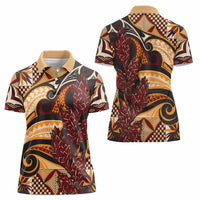 Vintage Samoa Siapo Women Polo Shirt With Teuila Torch Ginger LT9 - Polynesian Pride