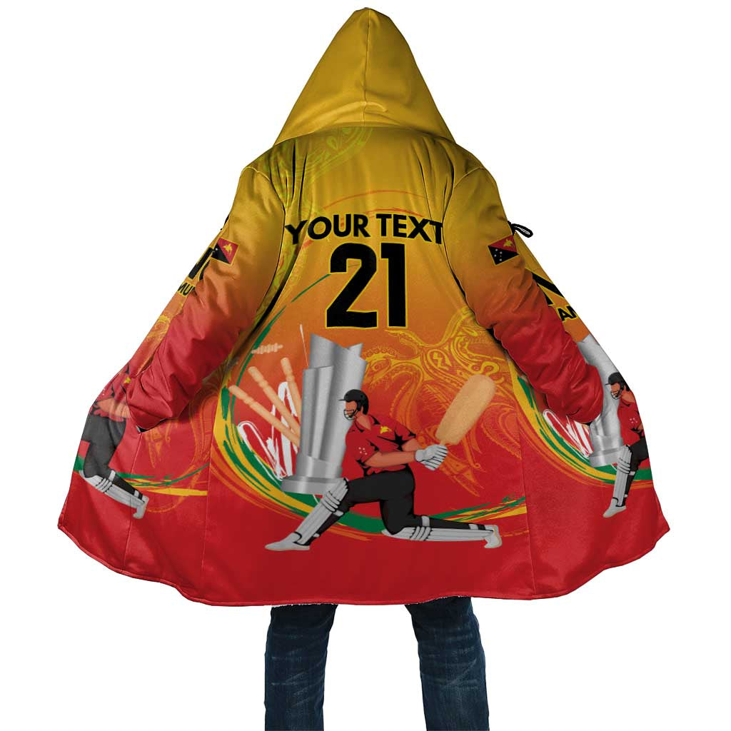 Custom Cricket PNG East Asia-Pacific Cloak Papua New Guinea Rise to Power LT9 Unisex Gold - Polynesian Pride