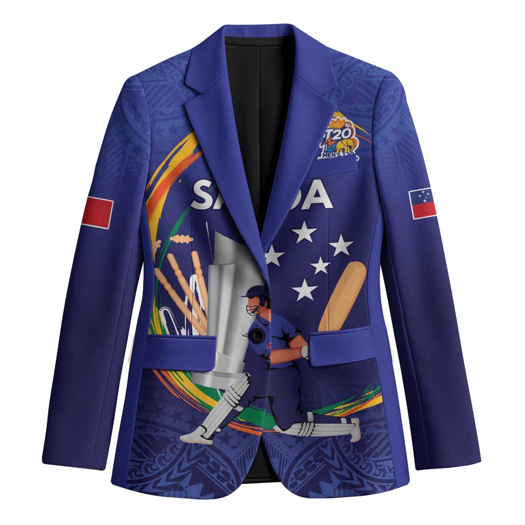 Custom Cricket Samoa East Asia-Pacific Blazer Samoa Storming the Limits LT9 Unisex Blue - Polynesian Pride