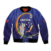 Custom Cricket Samoa East Asia-Pacific Bomber Jacket Samoa Storming the Limits LT9 Unisex Blue - Polynesian Pride