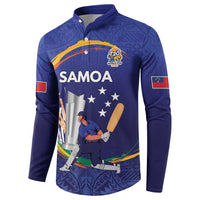 Custom Cricket Samoa East Asia-Pacific Button Sweatshirt Samoa Storming the Limits LT9 - Polynesian Pride