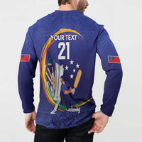 Custom Cricket Samoa East Asia-Pacific Button Sweatshirt Samoa Storming the Limits LT9 - Polynesian Pride