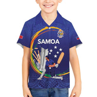 Custom Cricket Samoa East Asia-Pacific Kid Hawaiian Shirt Samoa Storming the Limits LT9 Kid Blue - Polynesian Pride