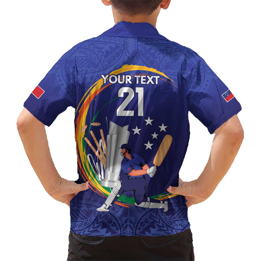 Custom Cricket Samoa East Asia-Pacific Kid Hawaiian Shirt Samoa Storming the Limits LT9 - Polynesian Pride