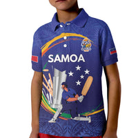Custom Cricket Samoa East Asia-Pacific Kid Polo Shirt Samoa Storming the Limits LT9 Kid Blue - Polynesian Pride