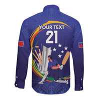 Custom Cricket Samoa East Asia-Pacific Long Sleeve Button Shirt Samoa Storming the Limits LT9 - Polynesian Pride