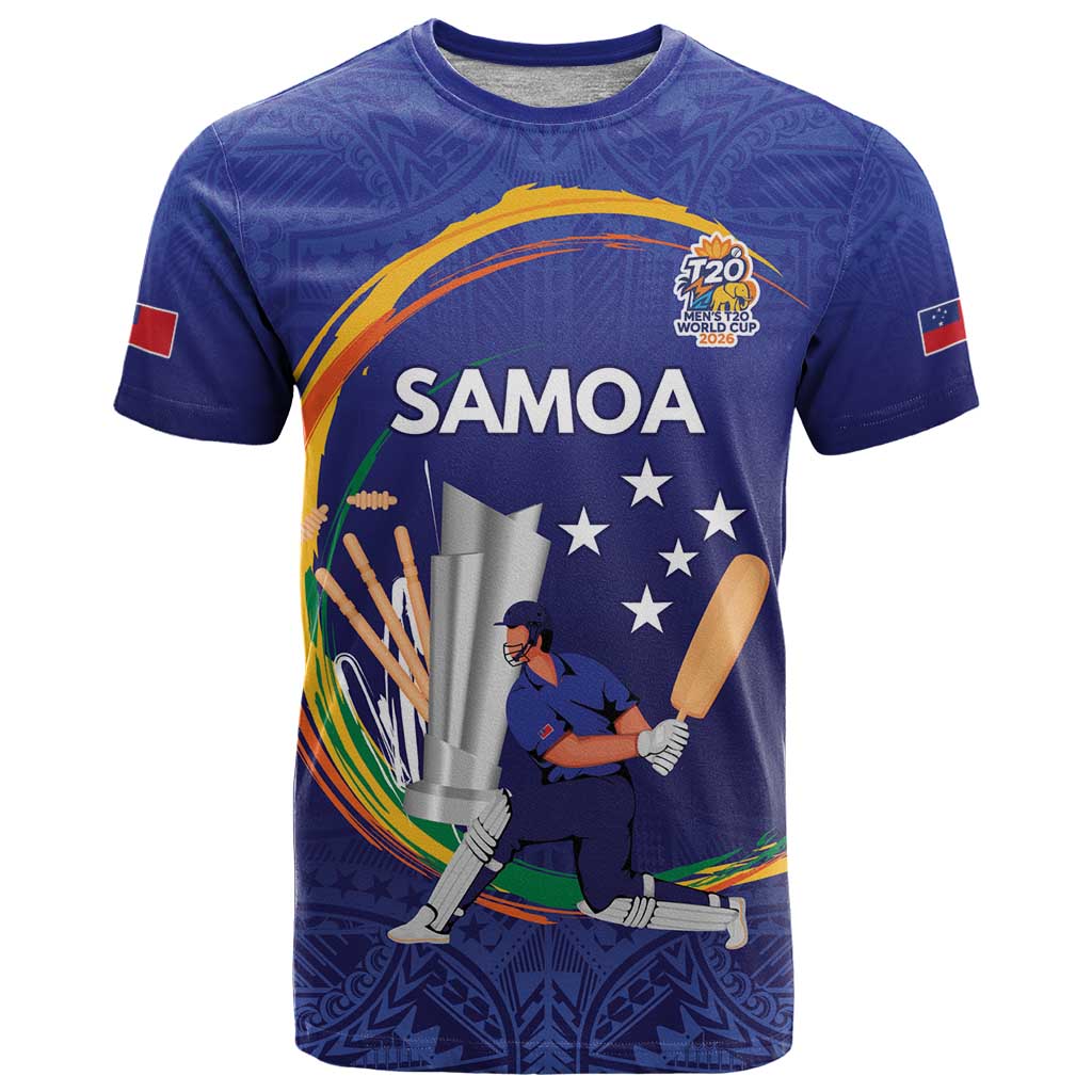 Custom Cricket Samoa East Asia-Pacific T Shirt Samoa Storming the Limits LT9 Blue - Polynesian Pride