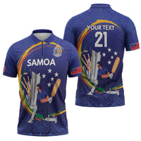 Custom Cricket Samoa East Asia-Pacific Zipper Polo Shirt Samoa Storming the Limits LT9 - Polynesian Pride