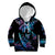 Polynesia Ribbon Butterflies Kid Hoodie Silver Fern Breast Cancer With Papua Shell Pattern LT9 Hoodie Black - Polynesian Pride