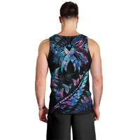 Polynesia Ribbon Butterflies Men Tank Top Silver Fern Breast Cancer With Papua Shell Pattern LT9 - Polynesian Pride