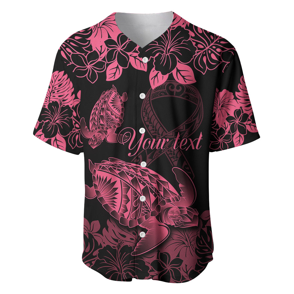 personalised-polynesian-turtle-ribbon-baseball-jersey-think-pink-breast-cancer-with-pacific-hibiscus