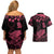 personalised-polynesian-turtle-ribbon-couples-matching-off-shoulder-short-dress-and-hawaiian-shirt-think-pink-breast-cancer-with-pacific-hibiscus