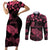 personalised-polynesian-turtle-ribbon-couples-matching-short-sleeve-bodycon-dress-and-long-sleeve-button-shirts-think-pink-breast-cancer-with-pacific-hibiscus