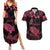 personalised-polynesian-turtle-ribbon-couples-matching-summer-maxi-dress-and-hawaiian-shirt-think-pink-breast-cancer-with-pacific-hibiscus