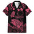 Personalised Polynesian Turtle Ribbon Family Matching Puletasi Dress and Hawaiian Shirt Think Pink Breast Cancer With Pacific Hibiscus LT9 Dad's Shirt - Short Sleeve Pink - Polynesian Pride