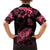 personalised-polynesian-turtle-ribbon-family-matching-short-sleeve-bodycon-dress-and-hawaiian-shirt-think-pink-breast-cancer-with-pacific-hibiscus