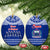 Toa Samoa Christmas Ceramic Ornament Samoa Siva Tau Manuia Le Kerisimasi Blue Vibe LT9 Oval Blue - Polynesian Pride