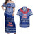 Toa Samoa Christmas Couples Matching Off Shoulder Maxi Dress and Hawaiian Shirt Samoa Siva Tau Manuia Le Kerisimasi Blue Vibe LT9 Blue - Polynesian Pride