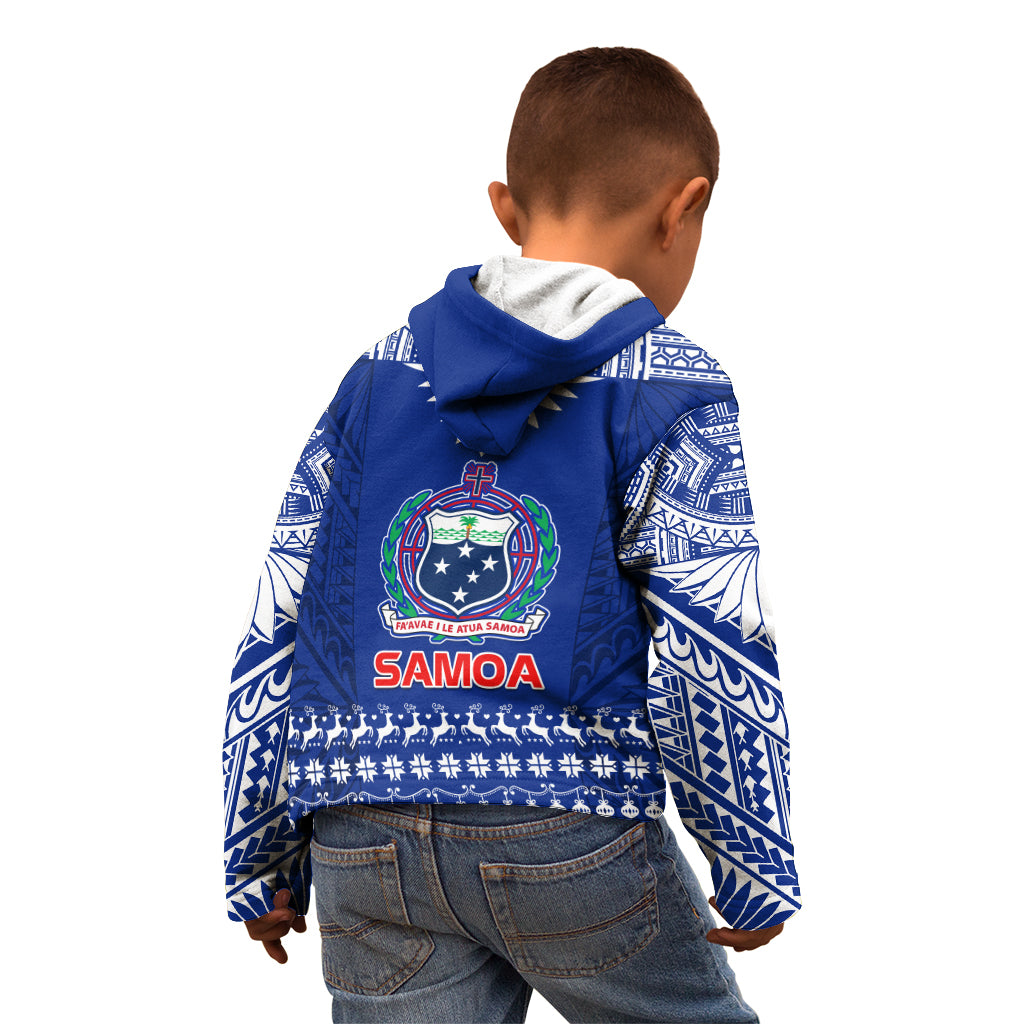 Toa Samoa Christmas Kid Hoodie Samoa Siva Tau Manuia Le Kerisimasi Blue Vibe LT9 - Polynesian Pride