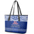 Toa Samoa Christmas Leather Tote Bag Samoa Siva Tau Manuia Le Kerisimasi Blue Vibe LT9 - Polynesian Pride