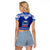 Toa Samoa Christmas Raglan Cropped T Shirt Samoa Siva Tau Manuia Le Kerisimasi Blue Vibe LT9 - Polynesian Pride