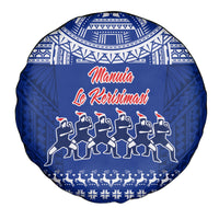 Toa Samoa Christmas Spare Tire Cover Samoa Siva Tau Manuia Le Kerisimasi Blue Vibe LT9 - Polynesian Pride