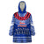 Toa Samoa Christmas Wearable Blanket Hoodie Samoa Siva Tau Manuia Le Kerisimasi Blue Vibe LT9 One Size Blue - Polynesian Pride