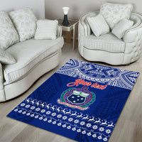 Personalised Toa Samoa Christmas Area Rug Samoa Siva Tau Manuia Le Kerisimasi Blue Vibe LT9 - Polynesian Pride