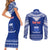 Personalised Toa Samoa Christmas Couples Matching Short Sleeve Bodycon Dress and Long Sleeve Button Shirt Samoa Siva Tau Manuia Le Kerisimasi Blue Vibe LT9 - Polynesian Pride