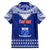 Personalised Toa Samoa Christmas Family Matching Off Shoulder Short Dress and Hawaiian Shirt Samoa Siva Tau Manuia Le Kerisimasi Blue Vibe LT9 - Polynesian Pride