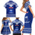 Personalised Toa Samoa Christmas Family Matching Short Sleeve Bodycon Dress and Hawaiian Shirt Samoa Siva Tau Manuia Le Kerisimasi Blue Vibe LT9 - Polynesian Pride