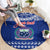 Personalised Toa Samoa Christmas Round Carpet Samoa Siva Tau Manuia Le Kerisimasi Blue Vibe LT9 - Polynesian Pride