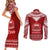 Toa Samoa Christmas Couples Matching Short Sleeve Bodycon Dress and Long Sleeve Button Shirt Samoa Siva Tau Manuia Le Kerisimasi Red Vibe LT9 - Polynesian Pride