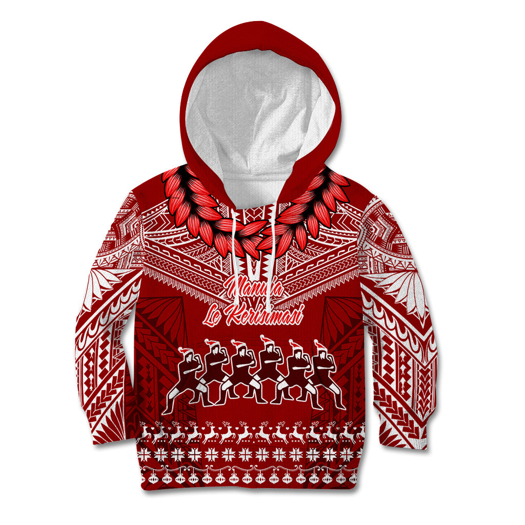 Toa Samoa Christmas Kid Hoodie Samoa Siva Tau Manuia Le Kerisimasi Red Vibe LT9 Hoodie Red - Polynesian Pride