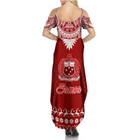 Toa Samoa Christmas Summer Maxi Dress Samoa Siva Tau Manuia Le Kerisimasi Red Vibe LT9 - Polynesian Pride