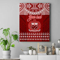 Personalised Toa Samoa Christmas Canvas Wall Art Samoa Siva Tau Manuia Le Kerisimasi Red Vibe LT9 Red - Polynesian Pride