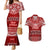 Personalised Toa Samoa Christmas Couples Matching Mermaid Dress and Hawaiian Shirt Samoa Siva Tau Manuia Le Kerisimasi Red Vibe LT9 Red - Polynesian Pride