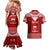 Personalised Toa Samoa Christmas Couples Matching Mermaid Dress and Hawaiian Shirt Samoa Siva Tau Manuia Le Kerisimasi Red Vibe LT9 - Polynesian Pride