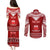 Personalised Toa Samoa Christmas Couples Matching Puletasi Dress and Long Sleeve Button Shirt Samoa Siva Tau Manuia Le Kerisimasi Red Vibe LT9 - Polynesian Pride