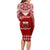 Personalised Toa Samoa Christmas Long Sleeve Bodycon Dress Samoa Siva Tau Manuia Le Kerisimasi Red Vibe LT9 - Polynesian Pride