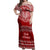 Personalised Toa Samoa Christmas Off Shoulder Maxi Dress Samoa Siva Tau Manuia Le Kerisimasi Red Vibe LT9 Women Red - Polynesian Pride