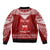 Personalised Toa Samoa Christmas Sleeve Zip Bomber Jacket Samoa Siva Tau Manuia Le Kerisimasi Red Vibe LT9 - Polynesian Pride