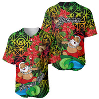 Personalised Vanuatu Joyeux Noel Baseball Jersey Christmas Santas God Yumi LT9 - Polynesian Pride