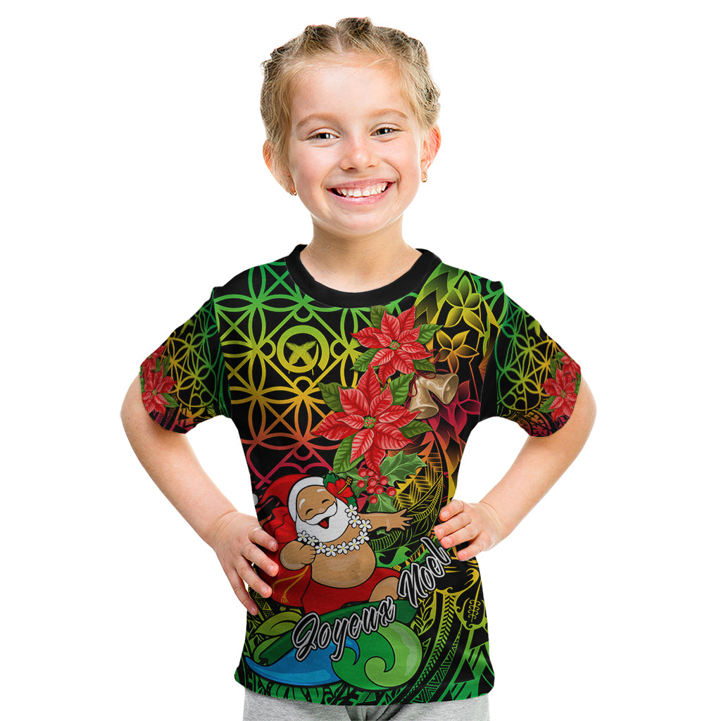 Personalised Vanuatu Joyeux Noel Kid T Shirt Christmas Santas God Yumi LT9 Reggae - Polynesian Pride