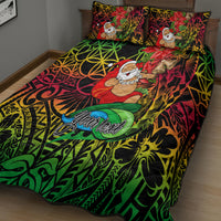 Personalised Vanuatu Joyeux Noel Quilt Bed Set Christmas Santas God Yumi LT9 - Polynesian Pride