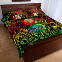 Personalised Vanuatu Joyeux Noel Quilt Bed Set Christmas Santas God Yumi LT9 - Polynesian Pride